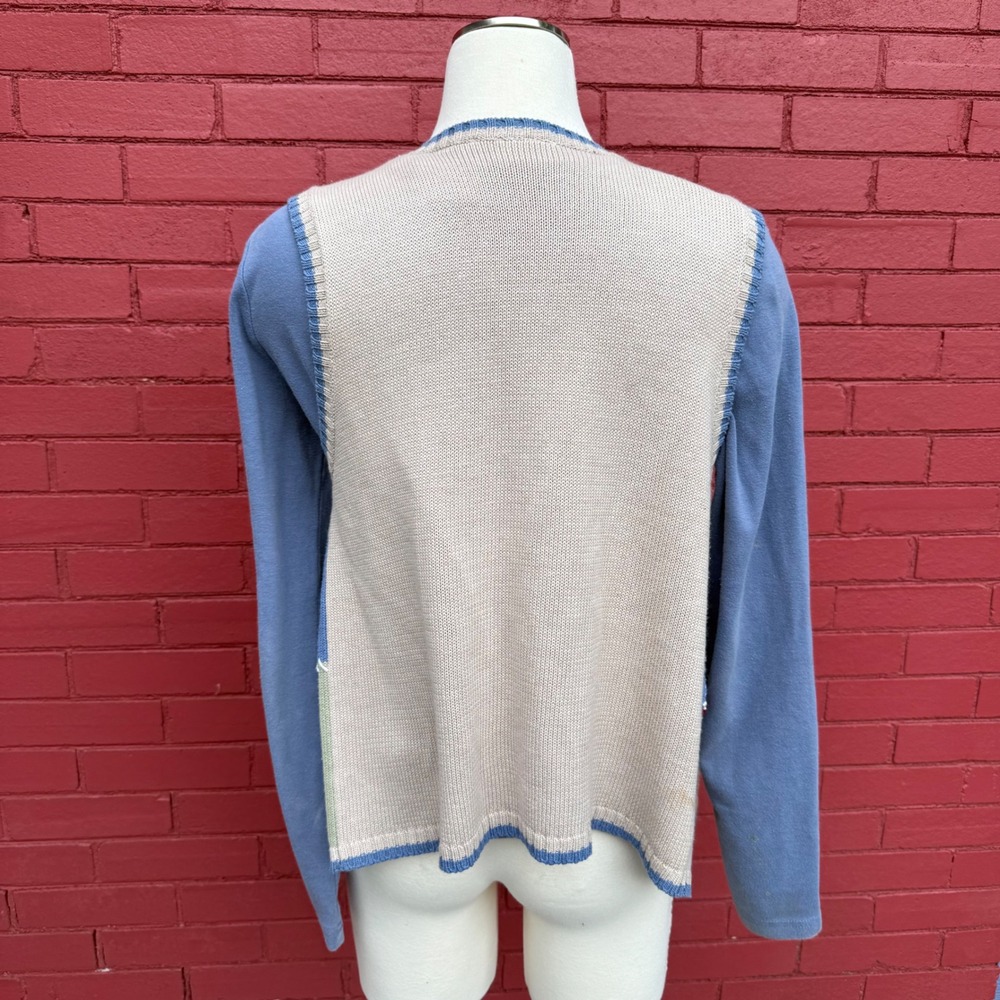 Nautical Knit Cardigan Vest Womens Medium Sleeveless Coastal Grandma Sailing - Picture 7 of 9